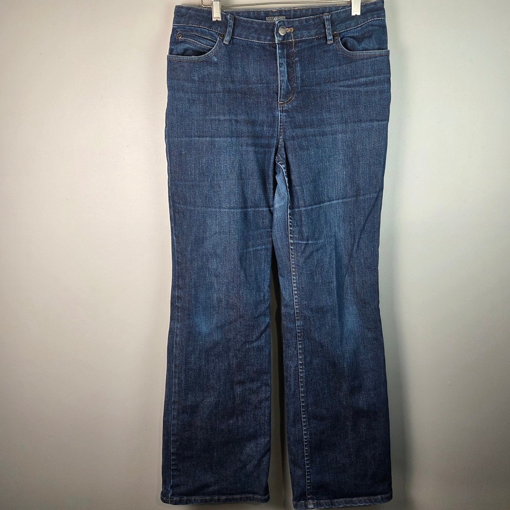 J. Jill Jeans Women 10 Blue Excellent Stretch Straight Leg Denim Casual Classic